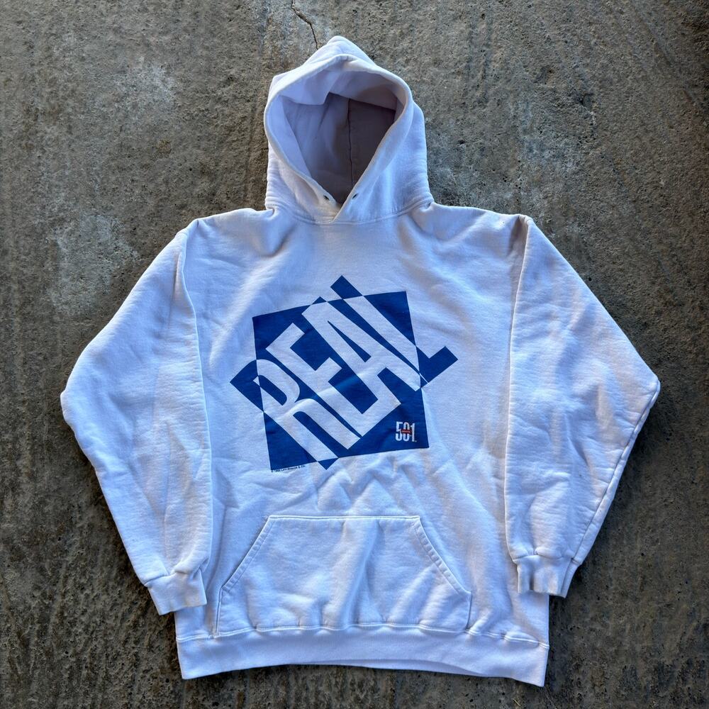 Vtg 90s Levis Hoodie Real 501 Graphic White Size M Loose Streetwear Sweatshirt